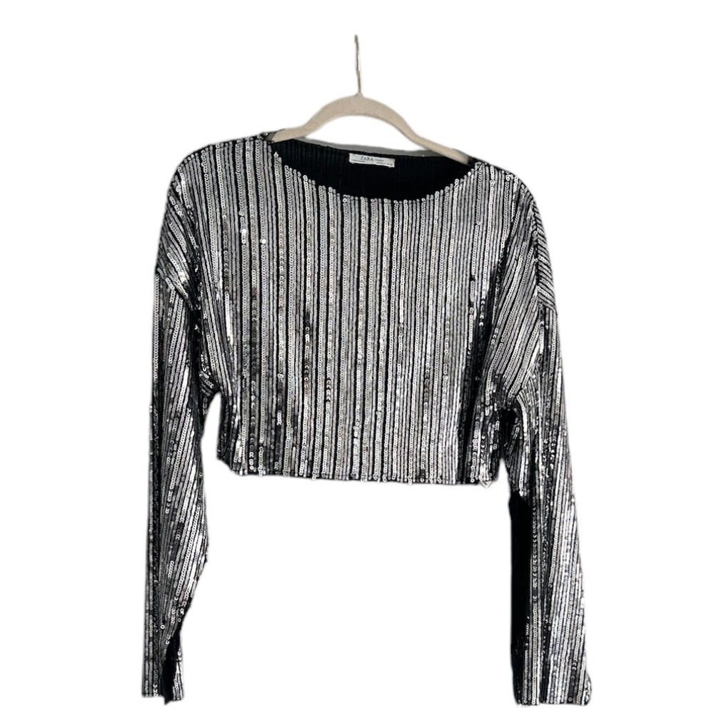 Zara Sequin Crop Top